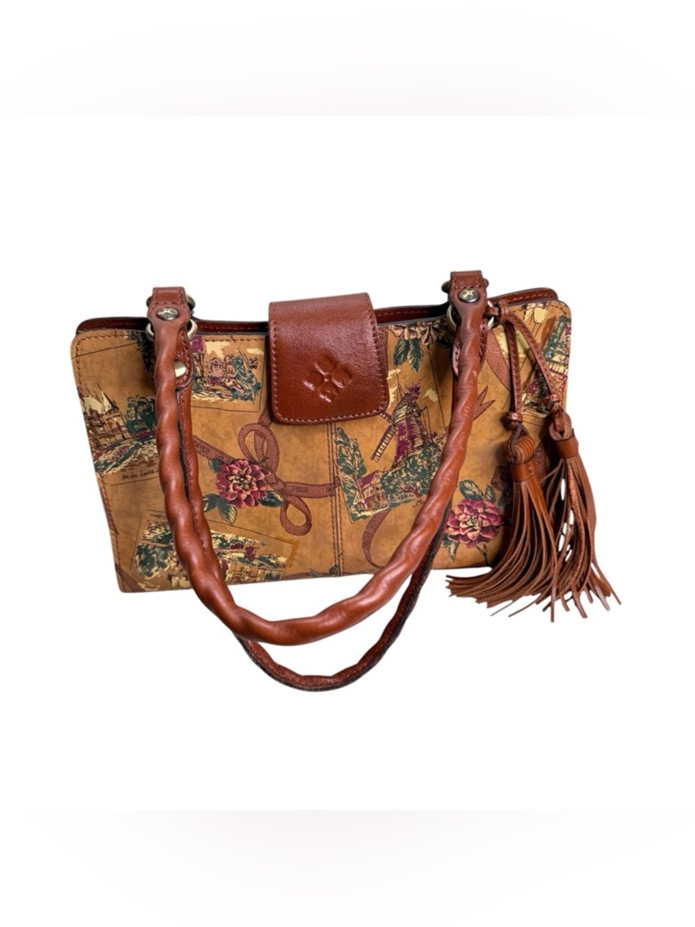 Patricia Nash My European Trip RIENZO Leather Satchel Bag